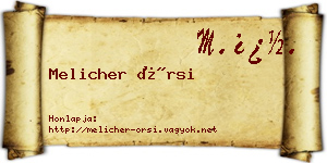 Melicher Örsi névjegykártya